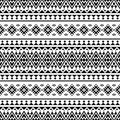 Monochrome Seamless ethnic pattern texture background design vector Royalty Free Stock Photo