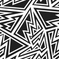 Monochrome tribal seamless pattern