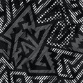 Monochrome tribal seamless pattern
