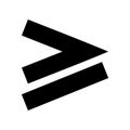 Monochrome vector graphic of a greater than or equals sign. This could be used in the teaching of maths at primary or secondary