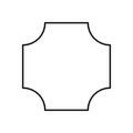 Monochrome vector graphic of a square with a curved chamfer on each corner