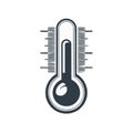Monochrome vector icon of a classic thermometer for weather and temperature measurement Royalty Free Stock Photo