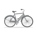 Monochrome vector illustration of a classic vintage bicycle isolated side view Royalty Free Stock Photo