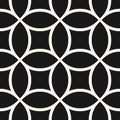 Monochrome vector seamless pattern with circular mesh, grid, net, lattice Royalty Free Stock Photo
