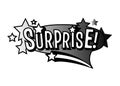 Monochrome vector Surprise speech bubble. Black and white emotional icon isolated. Comic and cartoon style.