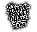 Monochrome vector template with stylish inscription New Year. Lettering