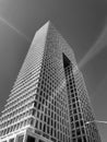 Monochrome vertical shot of a skyscraper in New York, US