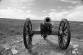 Monochrome view of 12 pound cannon