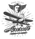 Monochrome Vintage Aircraft Label