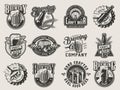 Monochrome vintage brewing badges