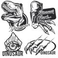 Monochrome vintage dinosaur logos