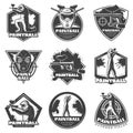 Monochrome Vintage Paintball Club Labels Set