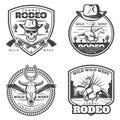 Monochrome Vintage Rodeo Emblems Set