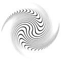 Monochrome volute, vortex shapes. Twisted helix elements. Rotation, spin and twist concept design