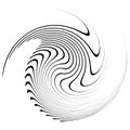 Monochrome volute, vortex shapes. Twisted helix elements. Rotation, spin and twist concept design