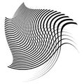 Monochrome volute, vortex shapes. Twisted helix elements. Rotation, spin and twist concept design