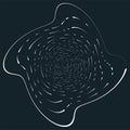 Monochrome volute, vortex shapes. Twisted helix elements. Rotation, spin and twist concept design