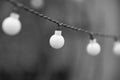 Monochrome White Festoon Garden Lights Royalty Free Stock Photo