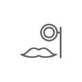 Monocle , mustache icon. Element of theater icon. Thin line icon