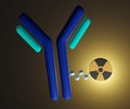 a monoclonal antibody is paired with a radioactive material Royalty Free Stock Photo