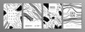 Monocolor abstract vector posters set Royalty Free Stock Photo