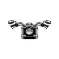 Monocrome Classic Motorcycle Vector Front View Concept Royalty Free Stock Photo