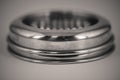 Monocrome macro shot of a metal egg cutter Royalty Free Stock Photo