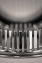 Monocrome macro shot of a metal egg cutter Royalty Free Stock Photo