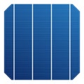 Monocrystalline solar cell for solar panel. Vector solar element high efficiency. Electric element for charge battery. Royalty Free Stock Photo