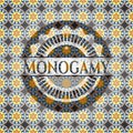 Monogamy arabic badge background. Arabesque decoration