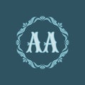 Monogram AA letters - concept logo template design. Crest heraldic luxury emblem. Initial A & A. Ornamental ring. Vector Royalty Free Stock Photo