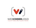 monogram anagram initial letter w v checklist for coding developer logo