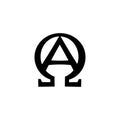 Monogram of the Biblical phrase: IÃÂ am Alpha and Omega