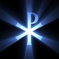 Monogram of Christ symbol light flare