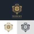 Monogram design elements, graceful template. Calligraphic elegant line art logo design. Letter emblem sign M, K, L for Royalty