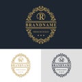 Monogram design elements, graceful template. Calligraphic elegant line art logo design. Letter emblem sign M, W, R for Royalty