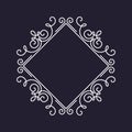 Monogram frame template, floral ornament, square