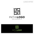 monogram initial b or d logo template black color vector illustration Royalty Free Stock Photo