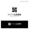 monogram initial b or d logo template black color vector illustration Royalty Free Stock Photo