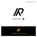 monogram initial e logo template black color vector illustration Royalty Free Stock Photo