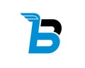 Monogram initial letter B with wing Royalty Free Stock Photo