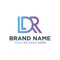 Monogram logo design with letter LDR Royalty Free Stock Photo