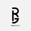 Letter Rg or Gr initial minimal modern monogram logo Royalty Free Stock Photo
