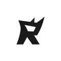 Strong Rhino head forming letter R logo design