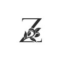 Monogram Nature Floral Z Luxury Letter Logo Concept. Elegance black and white florist alphabet font vector design template