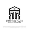 Monogram real estate logo template, best for building and construction logo design