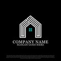 Monogram real estate logo template, best for building and construction logo vector