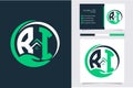 Letter R I Monogram Real estate logo Vector Template