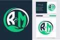 Letter R M Monogram Real estate logo Vector Template