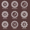 Monogram template. Elegant design for identity style. Vector monogram design with place for text. Abstract badges.